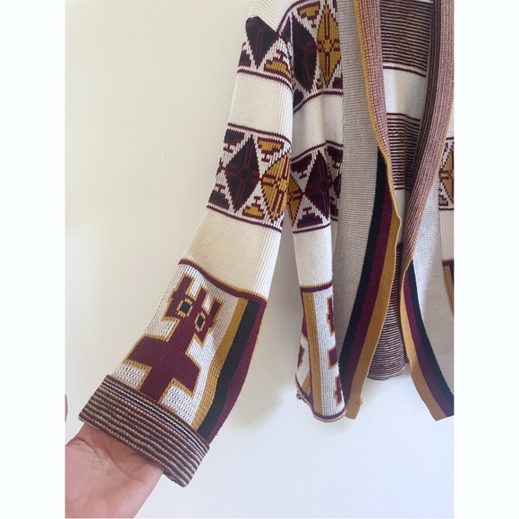 Vintage Space Dye Ethnic Open Sweater Cardigan- Size Medium - Picture 2 of 5